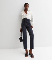 New Look Tall Navy Elasticated Tie Waist Trousers